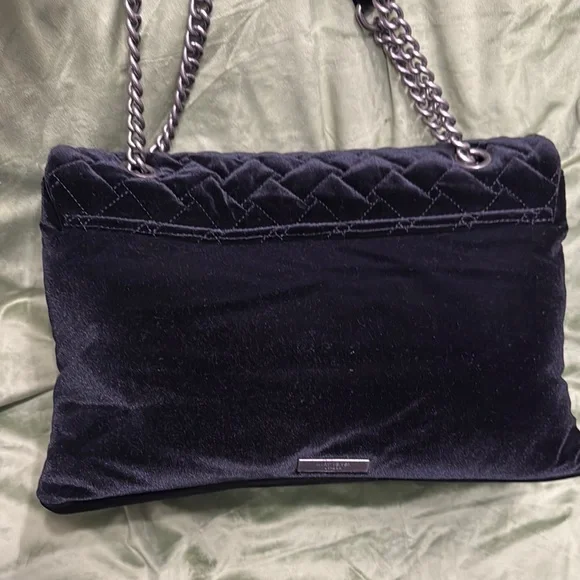 Black Quilted Handbag with Multicolor Gem Accents - Picture 6 of 12